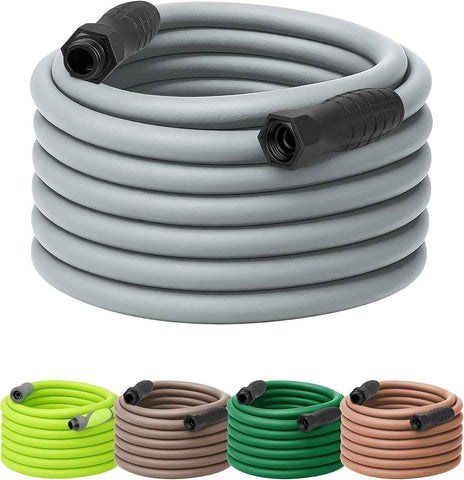 Flexzilla Colors SwivelGrip Garden Hose 5/8 in. x 75 ft., Lightweight All-Weather Water Hose, Durable and Flexible, Leak-Free Connections, Slate Grey