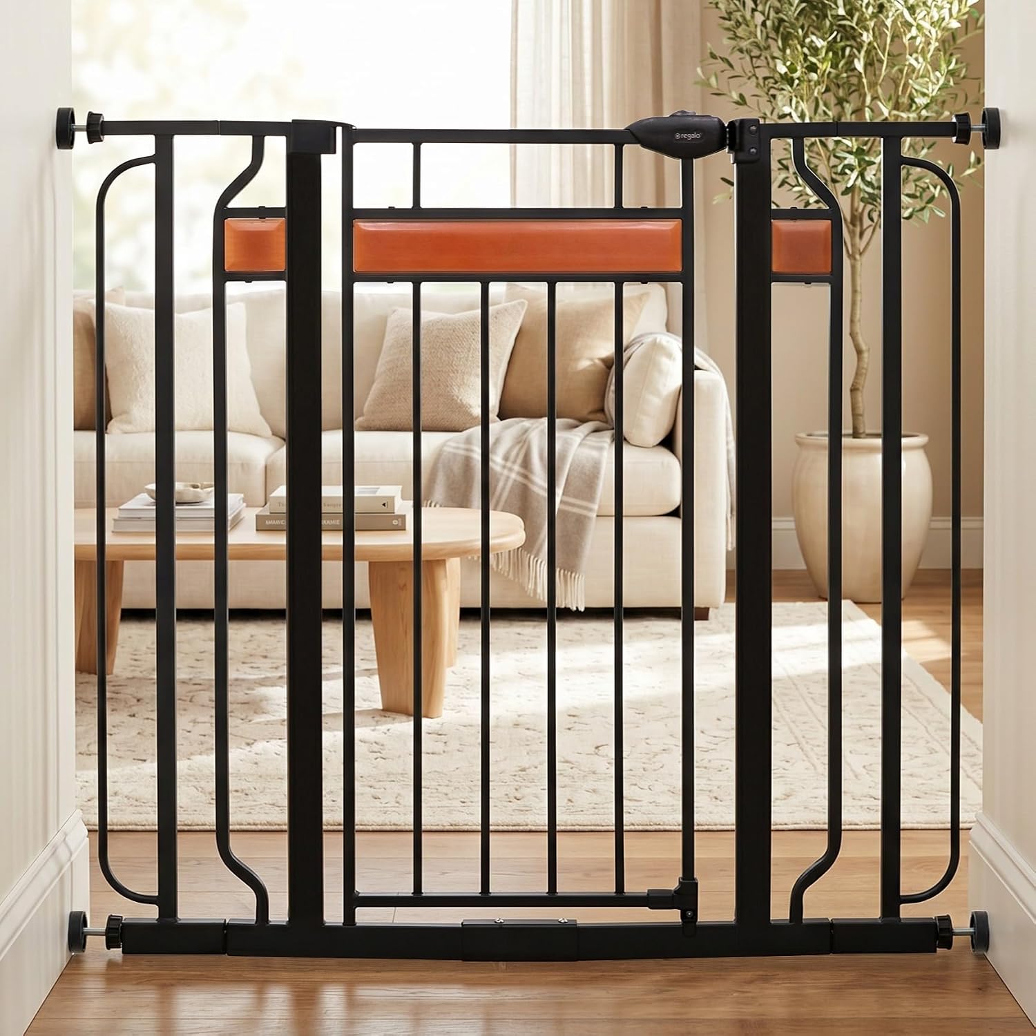 Regalo Safety 37" Extra Tall Baby Gate, Bottom of Stairs & Doorways