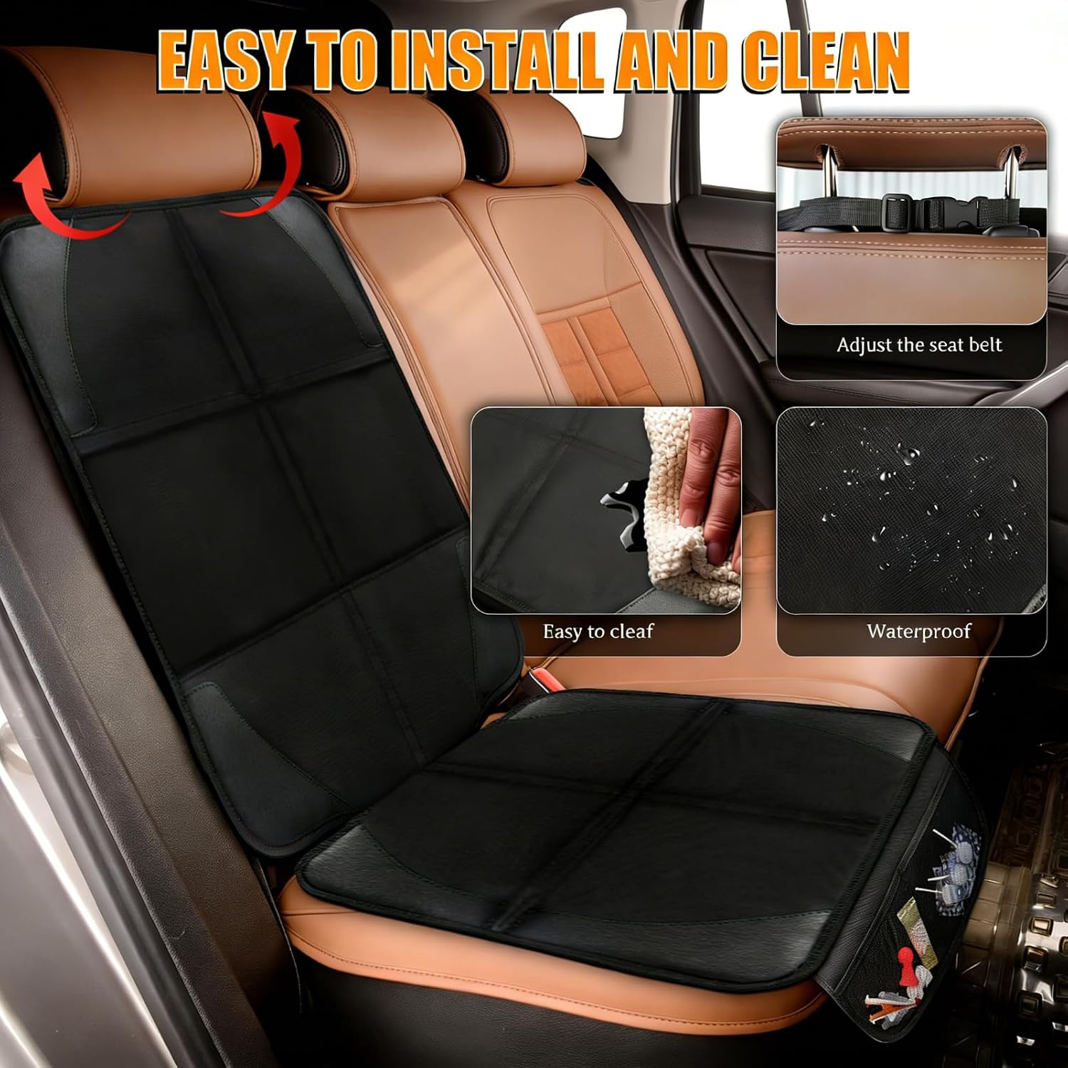 Bacgnyer Car Seat Protector 1 Pack, Waterproof Car Seat Cover for Baby