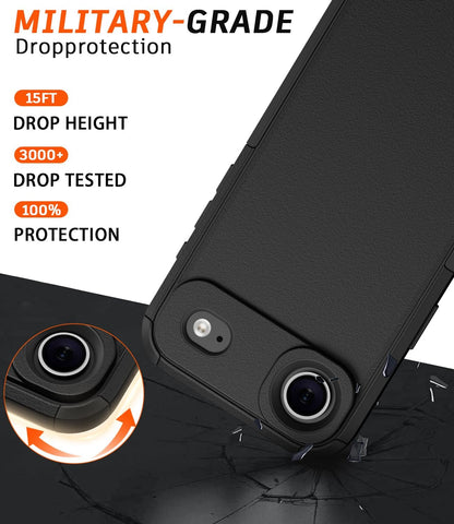 Diverbox Magnetic for iPhone Air Case-(Compatible with MagSafe) Heavy Duty Protection Phone Case with Camera Control Button with Screen Protector Shockproof Drop-Proof 6.5 inch (Black)
