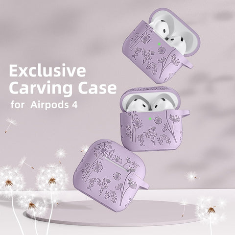 Lerobo for AirPods 4 Case with Cleaner Kit & Keychain, Lavender