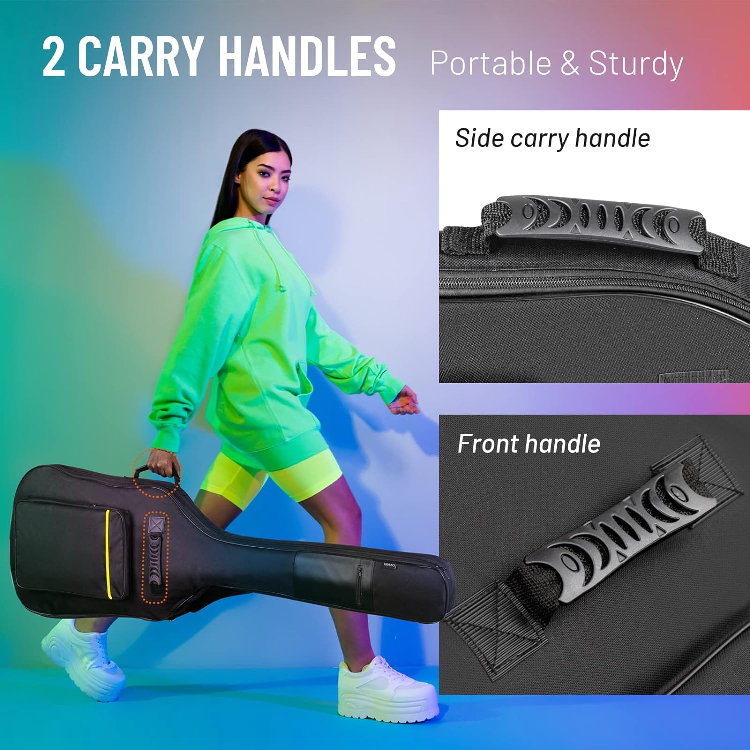 CAHAYA Bass Guitar Case Gig Bag 0.3in Thick Padded Soft Electric Bass Case