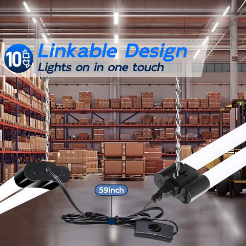 hykolity 4FT Linkable LED Utility Light Fixture,4400LM,5000K Daylight