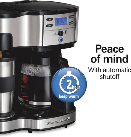 Hamilton Beach 2-Way Brewer Coffee Maker, Single-Serve and 12-Cup Pot, Black/Stainless Steel(49980A), Carafe