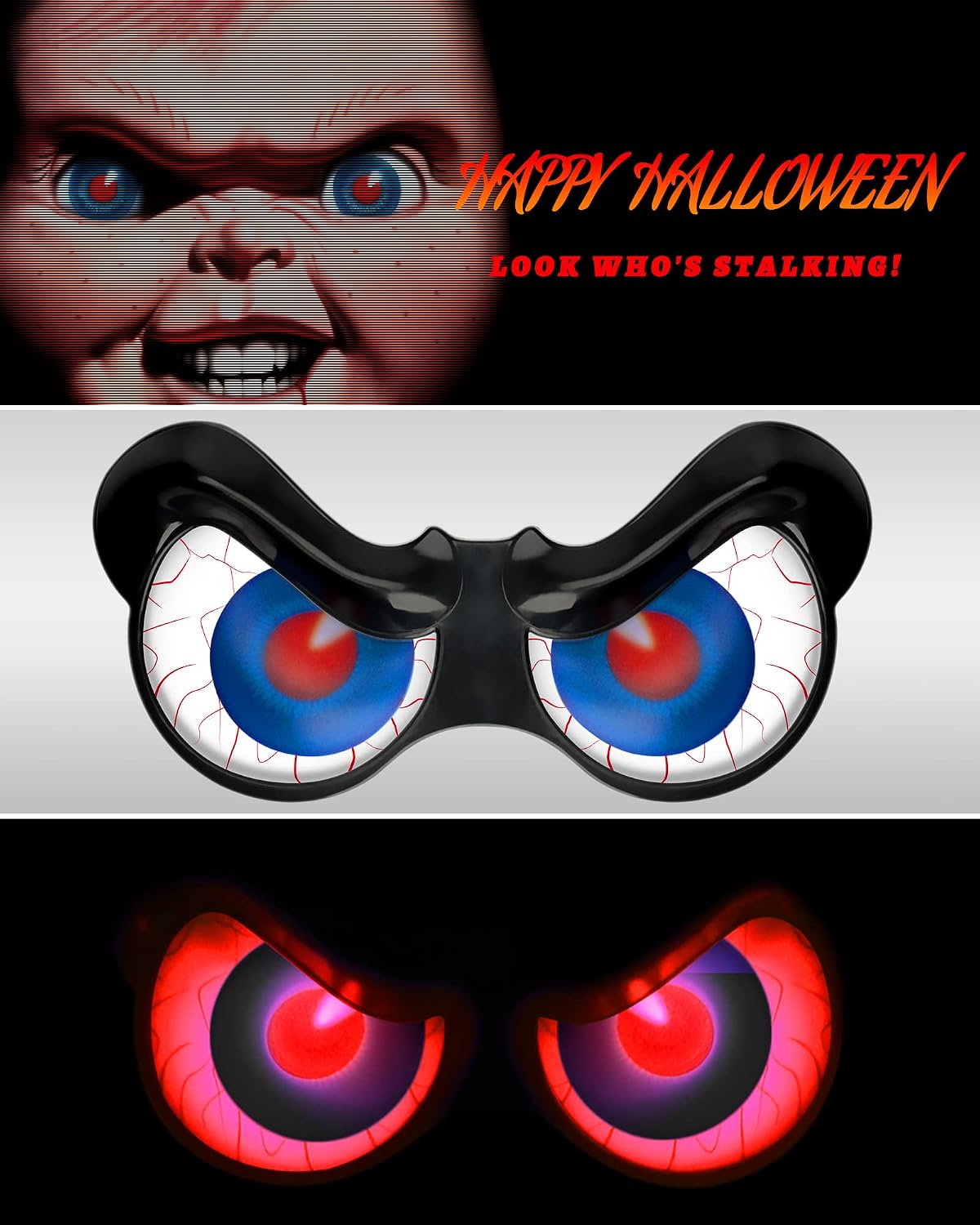 Halloween Decorations, 5 Pack Glowing & Flashing LED Eye Lights for Indoor/Outdoor Use, Bush, Yard, Window, Party