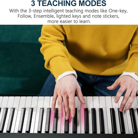 JIKADA 61 Key Portable Electronic Keyboard Piano,3 Teaching Modes