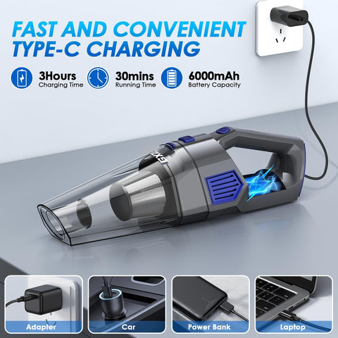 Gxzsk Handheld Vacuum Cordless, Hand Held Car Vacuum Cleaner, Hand Vacuum