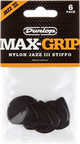 Jim Dunlop Max-Grip® Jazz III Stiffo Pick 1.38MM - 6 Pack