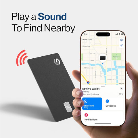 SPOTMINDERS Apple MFi Certified Wallet Tracker PRO Works with Apple Find My IP68 Rechargeable Tracking Card for Wallet Luggage Passport 0.07in Slim Credit Card Design Item Finder