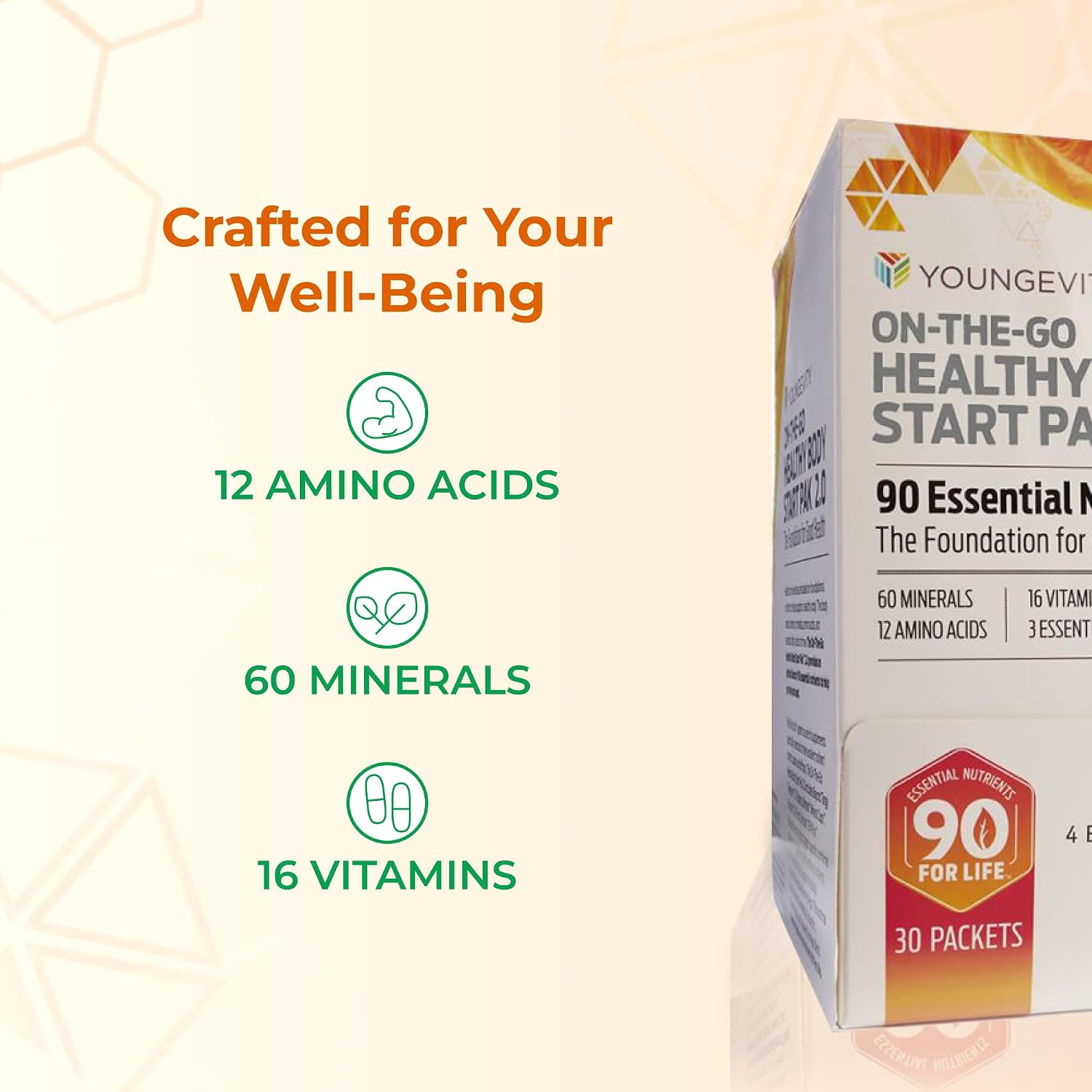 Youngevity On-The-Go Healthy Body Start Pak 2.0, 90 Nutrients, 30 Days