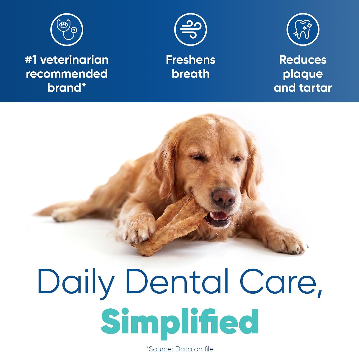 Virbac C.E.T. Enzymatic Oral Hygiene Chews for Dogs, Tartar Control, Large