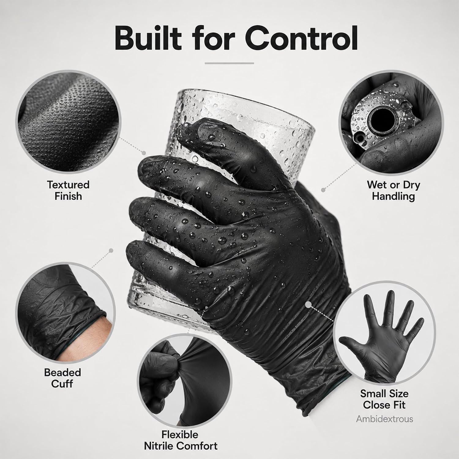 ForPro Disposable Nitrile Gloves, Chemical Resistant, Powder-Free, Latex-Free, Non-Sterile, Food Safe, 4 Mil