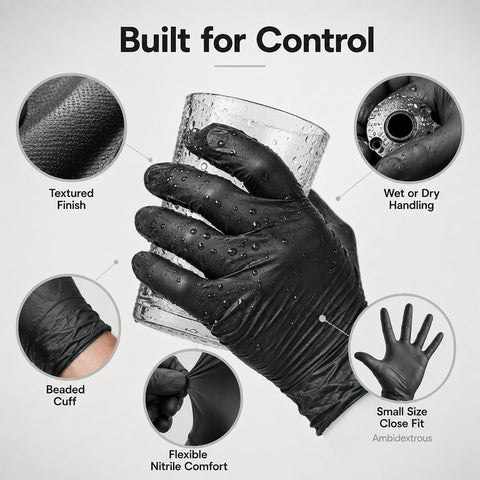 ForPro Disposable Nitrile Gloves, Chemical Resistant, Powder-Free, Latex-Free, Non-Sterile, Food Safe, 4 Mil