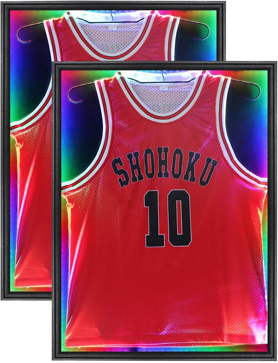 Grintus Jersey Frame Display Case, Black LED Display Box for All Jerseys,2P