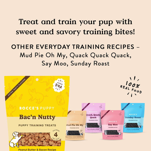 Bocce's Bakery Bac'n Nutty Puppy Training Treats, PB & Bacon Flavor (3 oz)