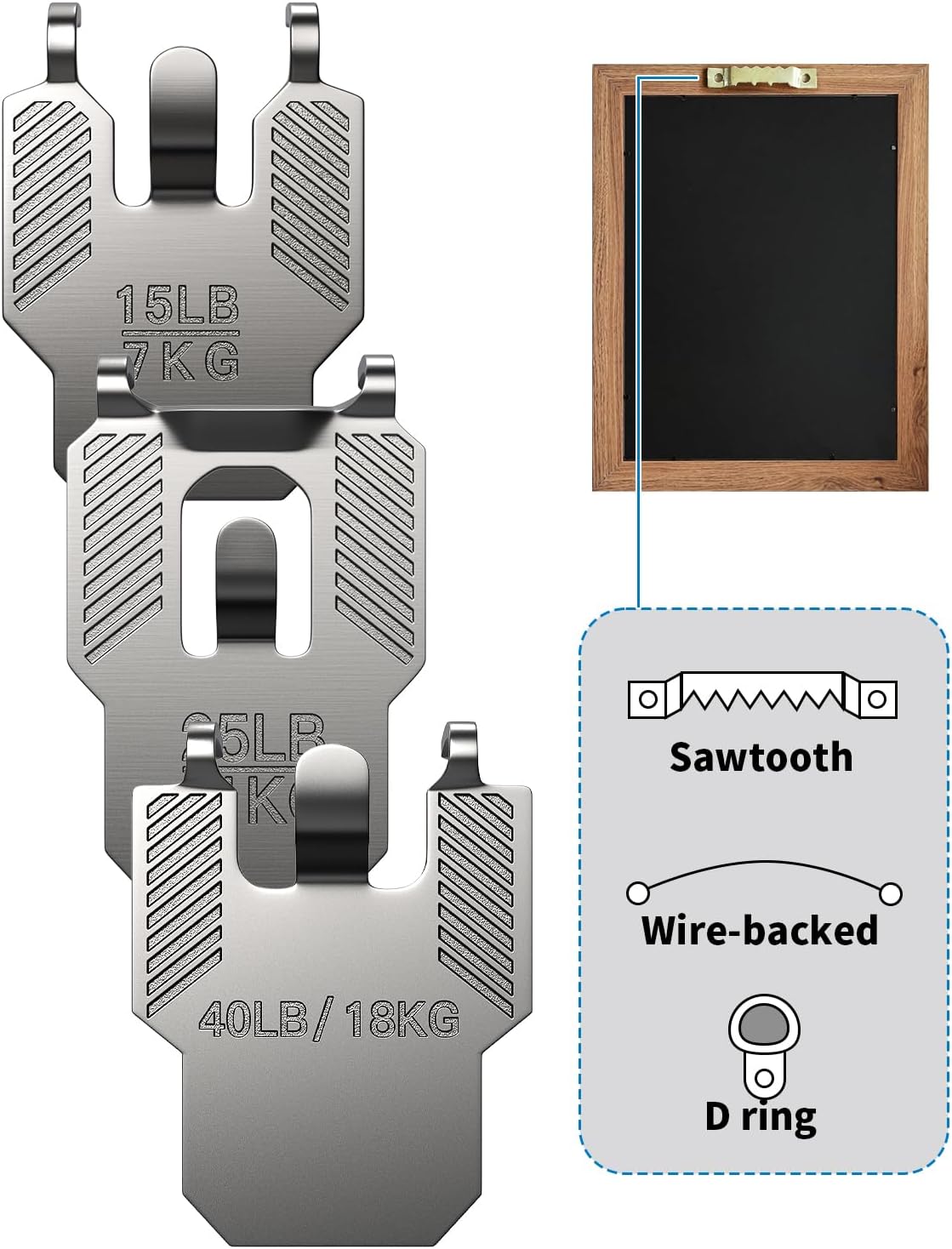 25PC 15 25 40 lb Drywall Picture Hangers Claw Heavy Duty Damage Free