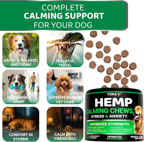 Advanced Calming Chews for Dogs - Hemp Dog Calming Chews Anxiety Relief