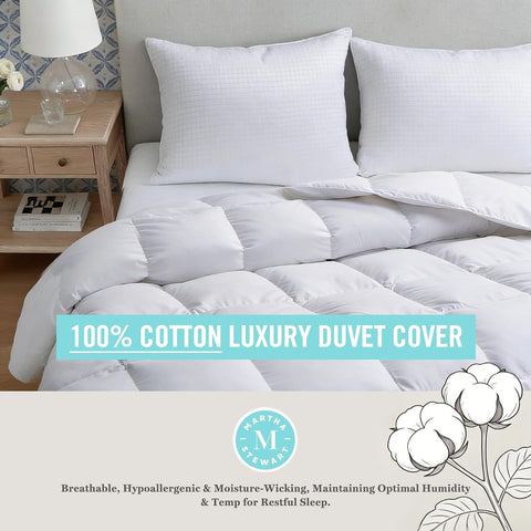 Martha Stewart Luxury White Goose Feather Down Fiber Comforter Twin Size