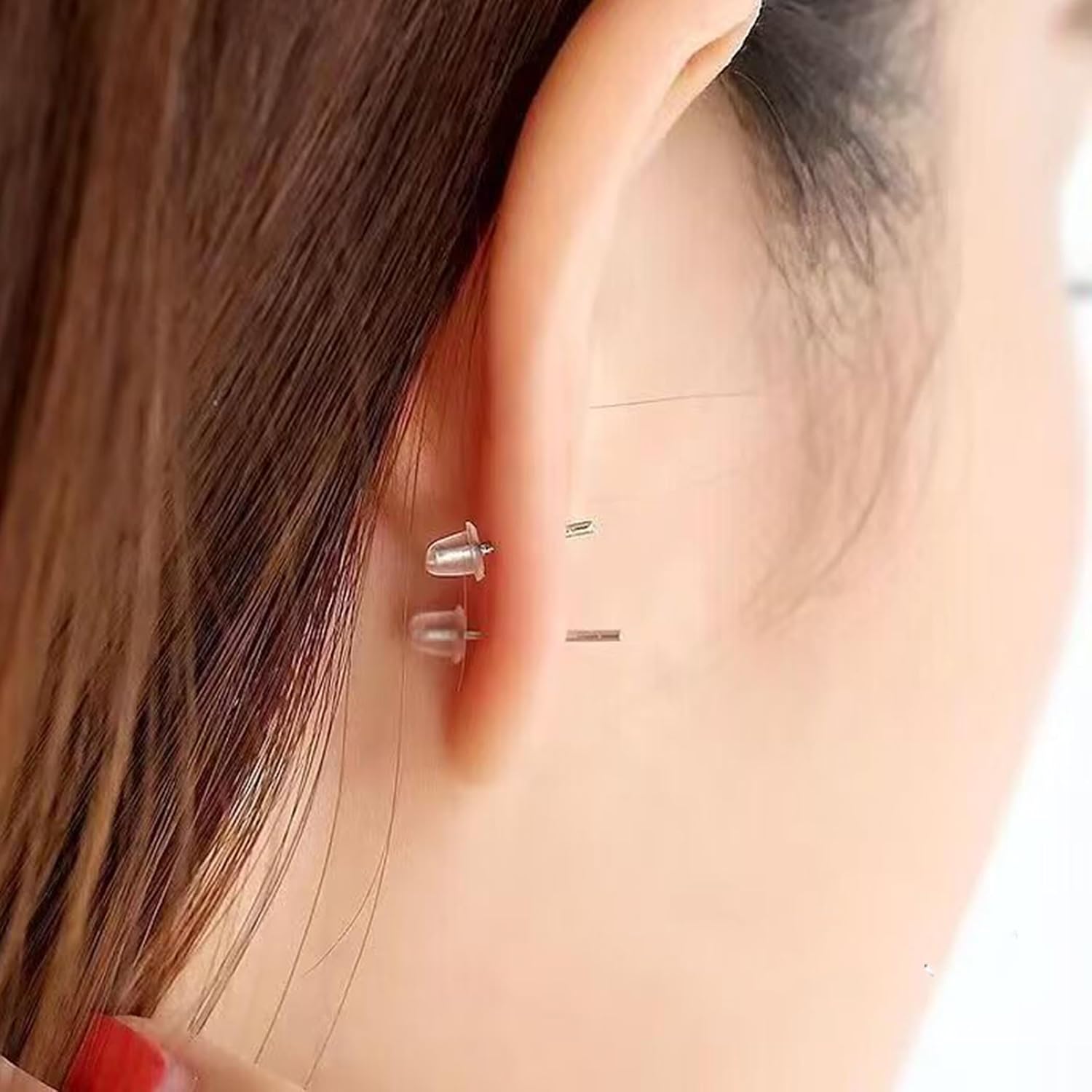 Silicone Earring Backs, 200 Pcs Soft Clear Hypoallergenic Replacement Stoppers for Stud Post, Hoop, Fishhook Earrings