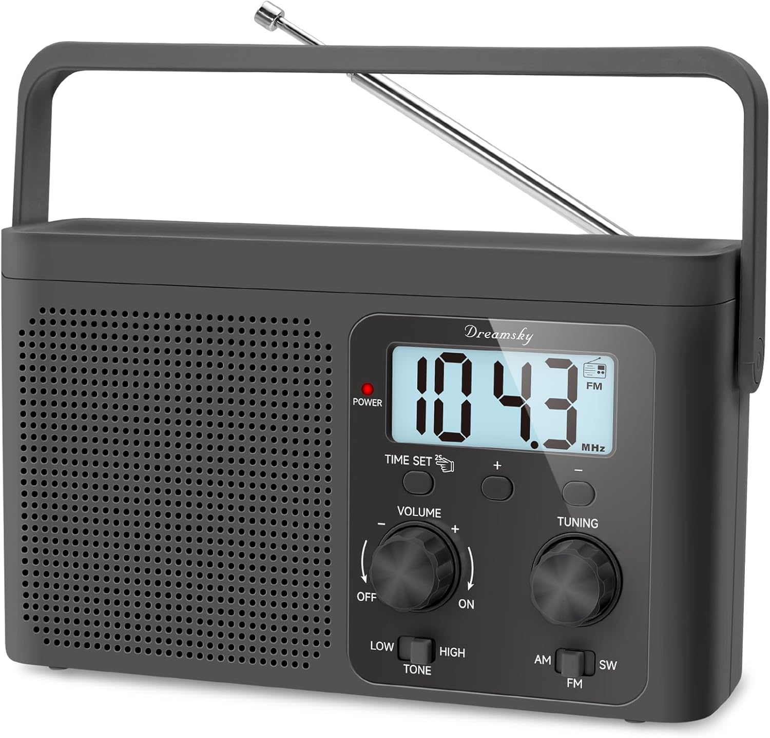 DreamSky AM FM Radio Portable Shortwave Radio Battery Powered/Plug in Wall