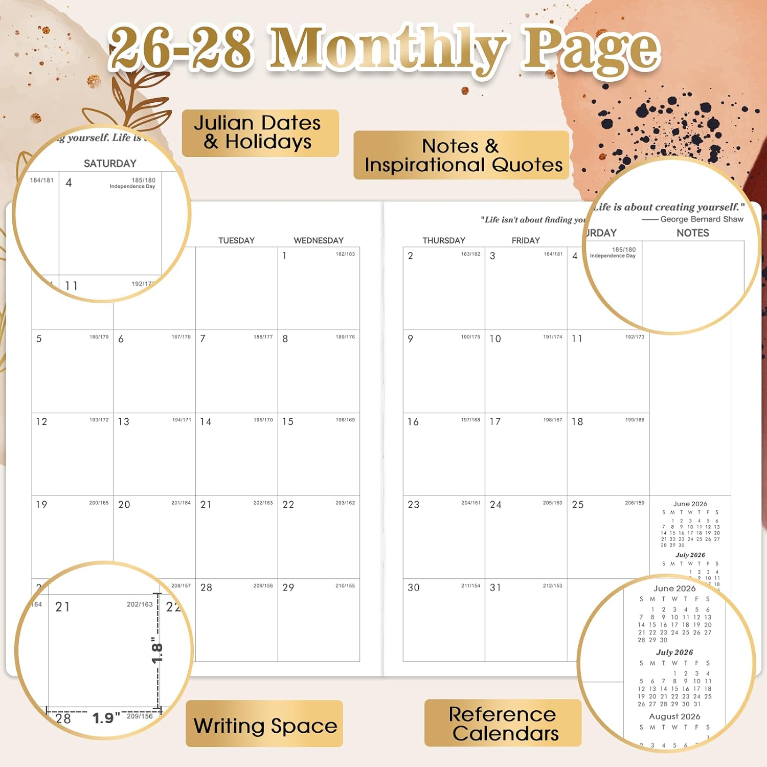 2026-2028 Monthly Planner - Jul. 2026 - Jun. 2028, Large 11'' x 8.5''