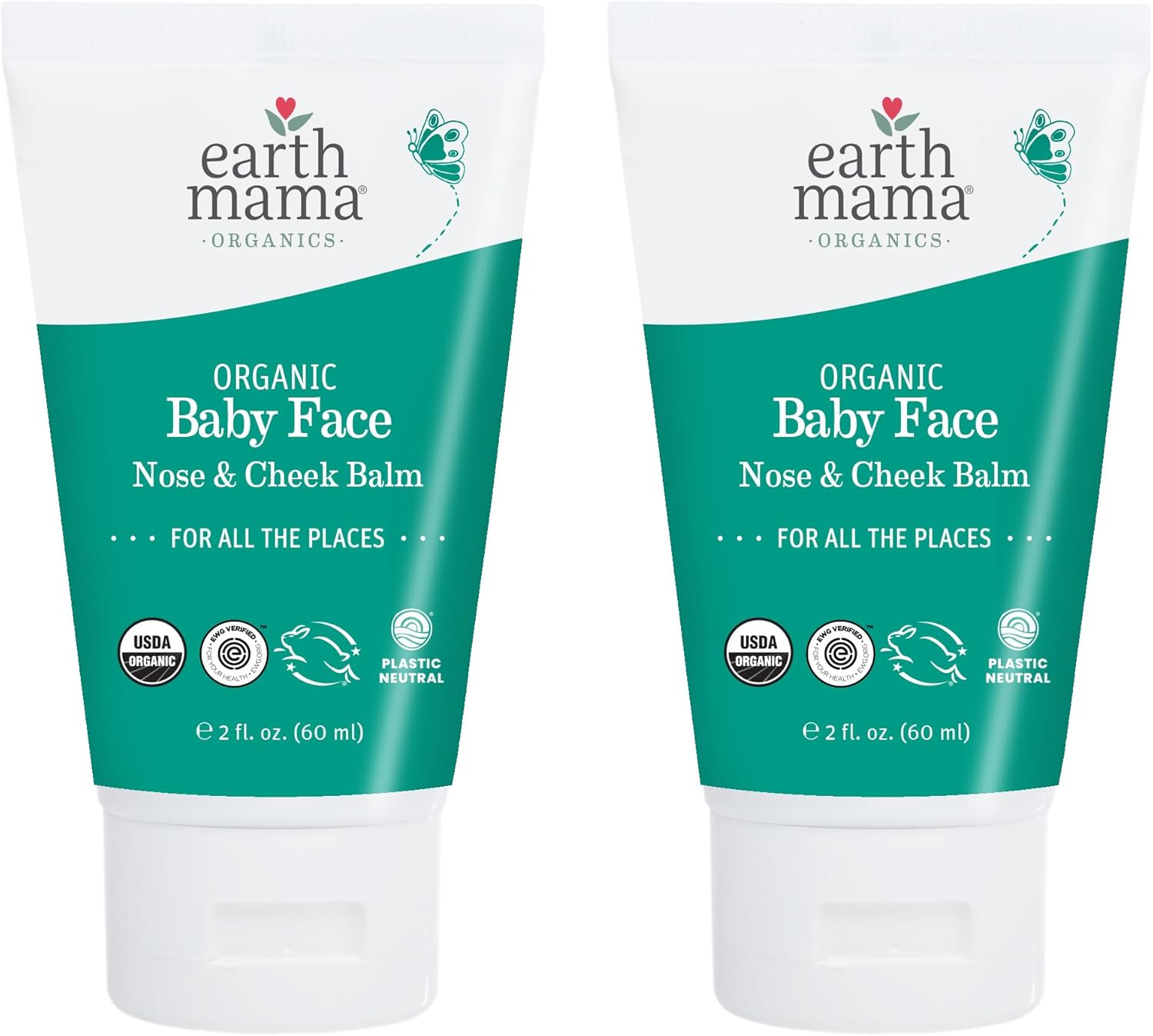 Earth Mama - Organic Baby Face Nose & Cheek Balm - 2 fl oz (2 Pack)