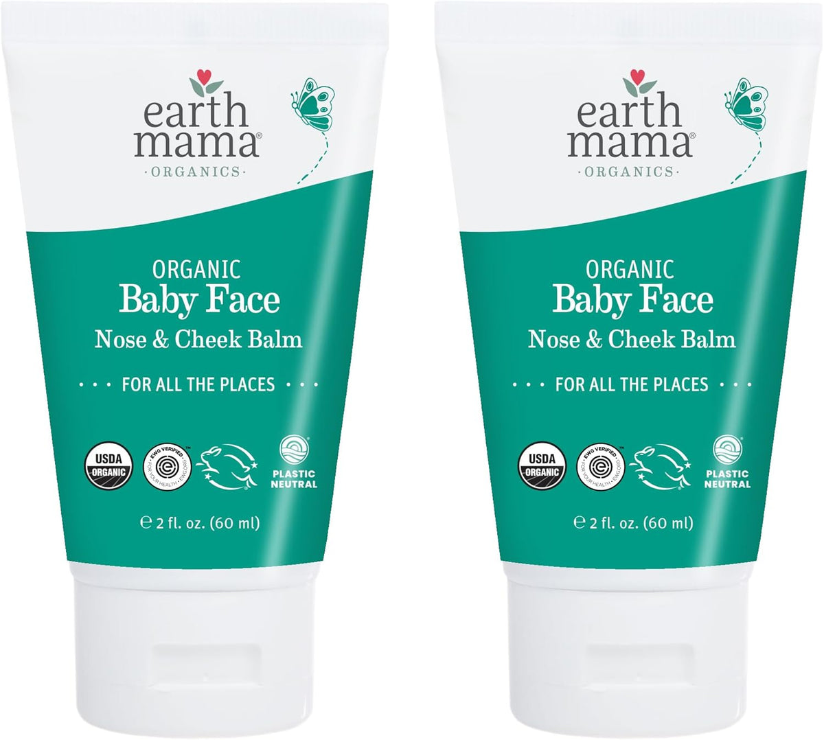 Earth Mama - Organic Baby Face Nose & Cheek Balm - 2 fl oz (2 Pack)