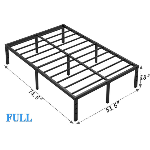 NEW JETO Metal Bed Frame-Simple and Atmospheric Metal Platform Bed Frame, Storage Space Under The Bed Heavy Duty Frame Bed, Sturdy Full Size Bed Frame, 18 Inch, Full