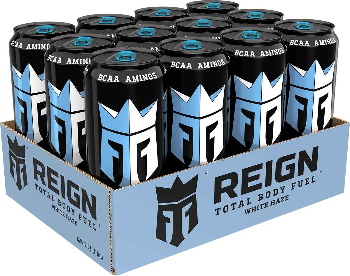 Reign Total Body Fuel, White Haze, Fitness & Performance Drink, 16 Fl Oz | Pack of 12