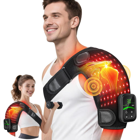100 LEDs Red Light Therapy for Shoulder with Heat & Massage