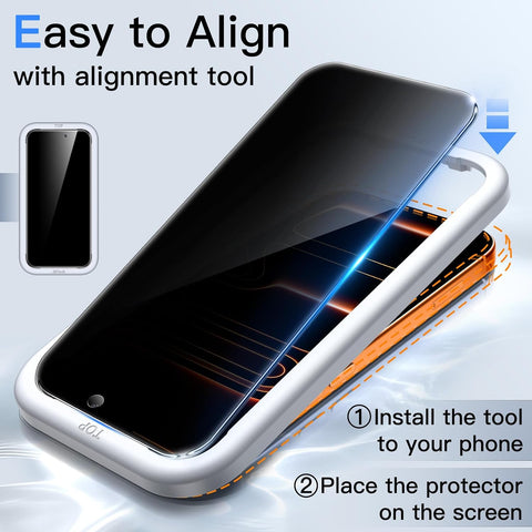 JETech Privacy Screen Protector for iPhone 17 Pro Max, 2-Pack