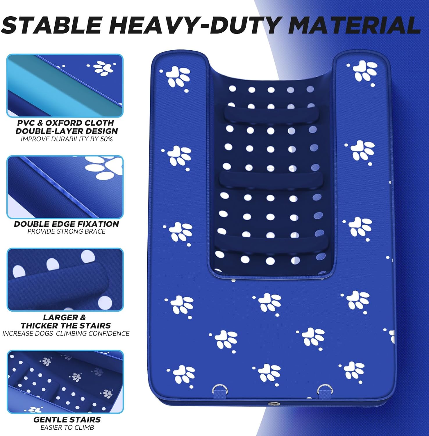 Inflatable Dock Platform, Lagre Dog Boat Ramp for Pool Floating Non-Slip