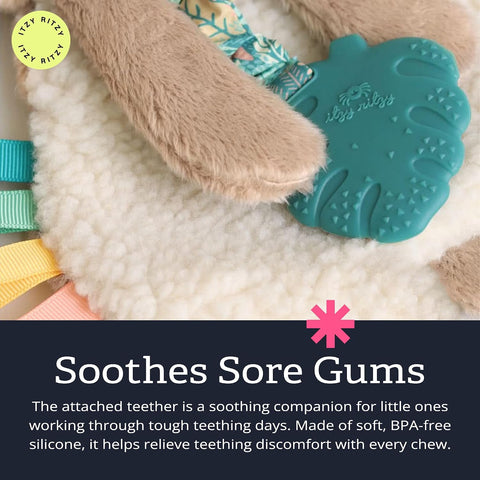 Itzy Ritzy Lovey Including Teether, Teething Relief, 0 Months & Up (Sloth)