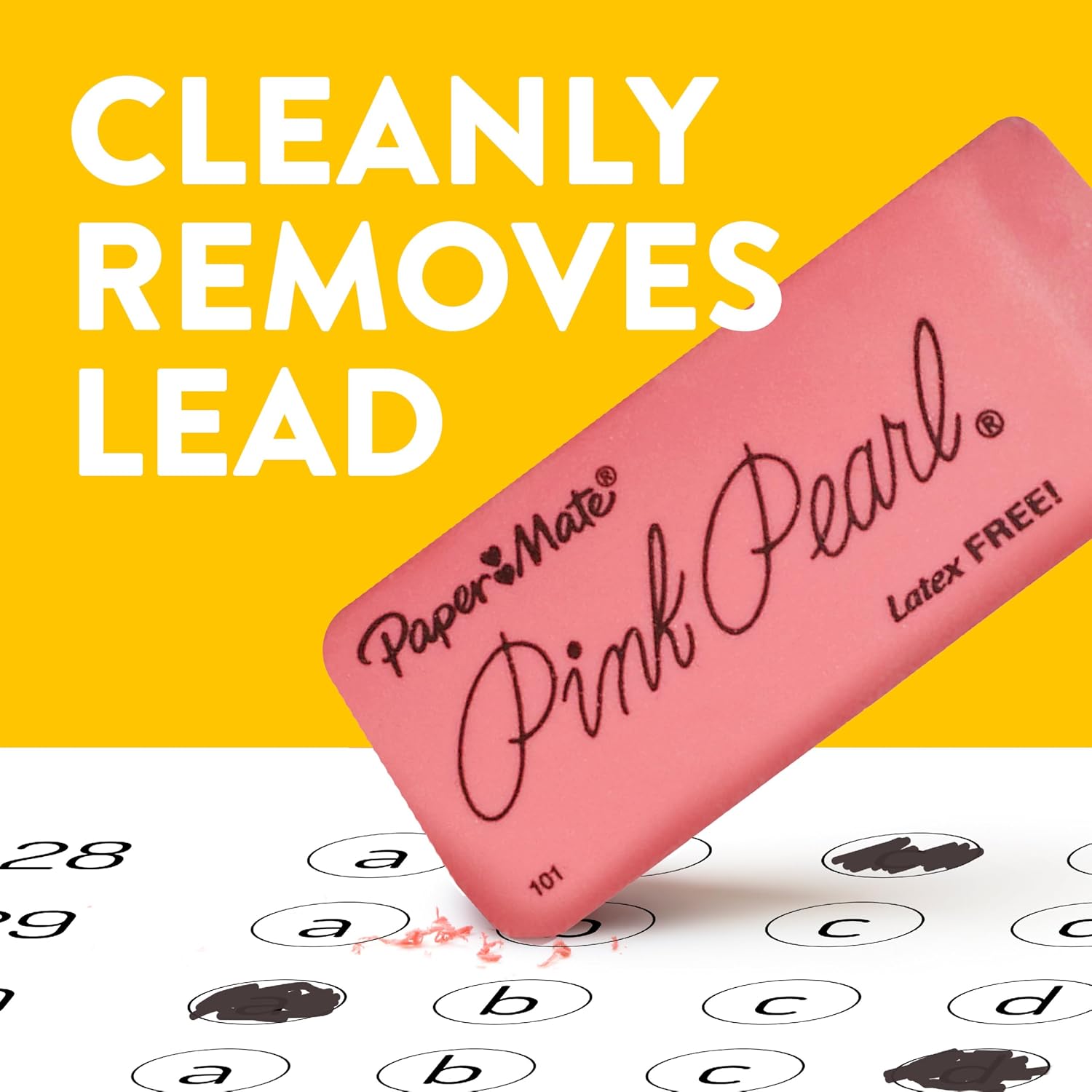 Paper Mate Erasers, Pink Pearl, 12 Count - Latex Free and Smudge Resistant, Back to School, Teacher Supplies