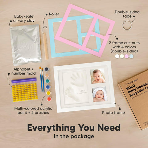 Baby Hand and Footprint Kit Quick Dry Clay Baby Footprints (Alpine White)
