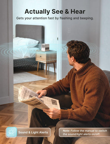 X-Sense Radon Detector for Home, Audible & Visual Alerts, XR0B-SR