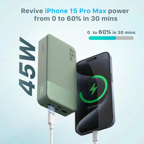 NOBIS Portable Charger 45W 20000mAh Power Bank Fast Charging