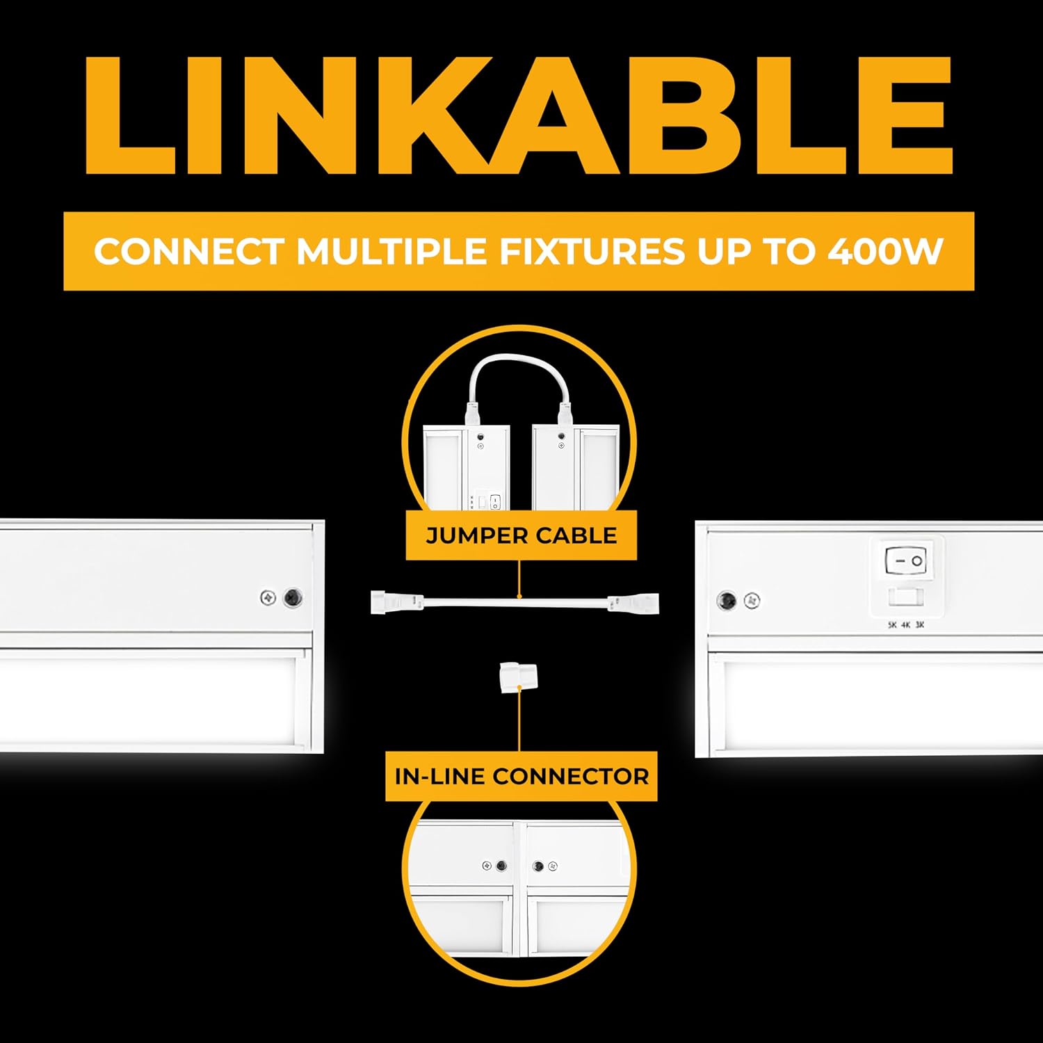 NSL LED Under Cabinet Lighting Hardwired - 24 Inch White