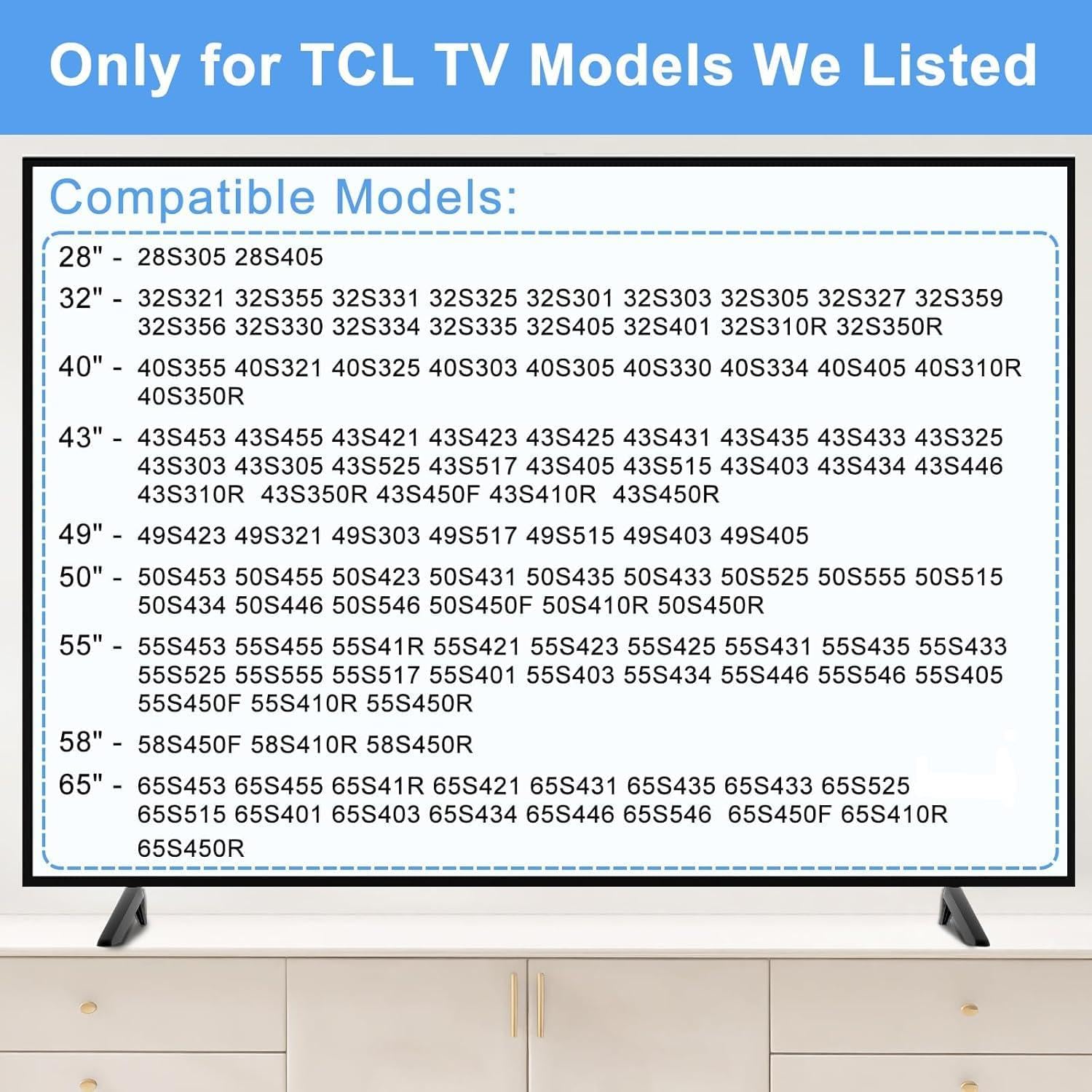 TV Legs for TCL Roku TV Stand Legs, for 28" 32" 40" 43" 49" 50" 55" 65" Roku Smart TV, Replacement Legs for TCL TV Legs 55S401 50S546 50S423 43S431 40S325 28S405 with Screws