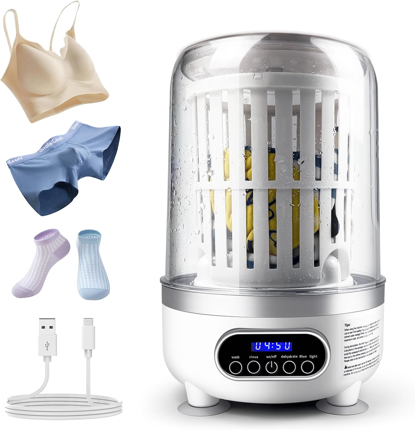 Portable Mini Washing Machine | Compact Deep Cleans Underwear 3L