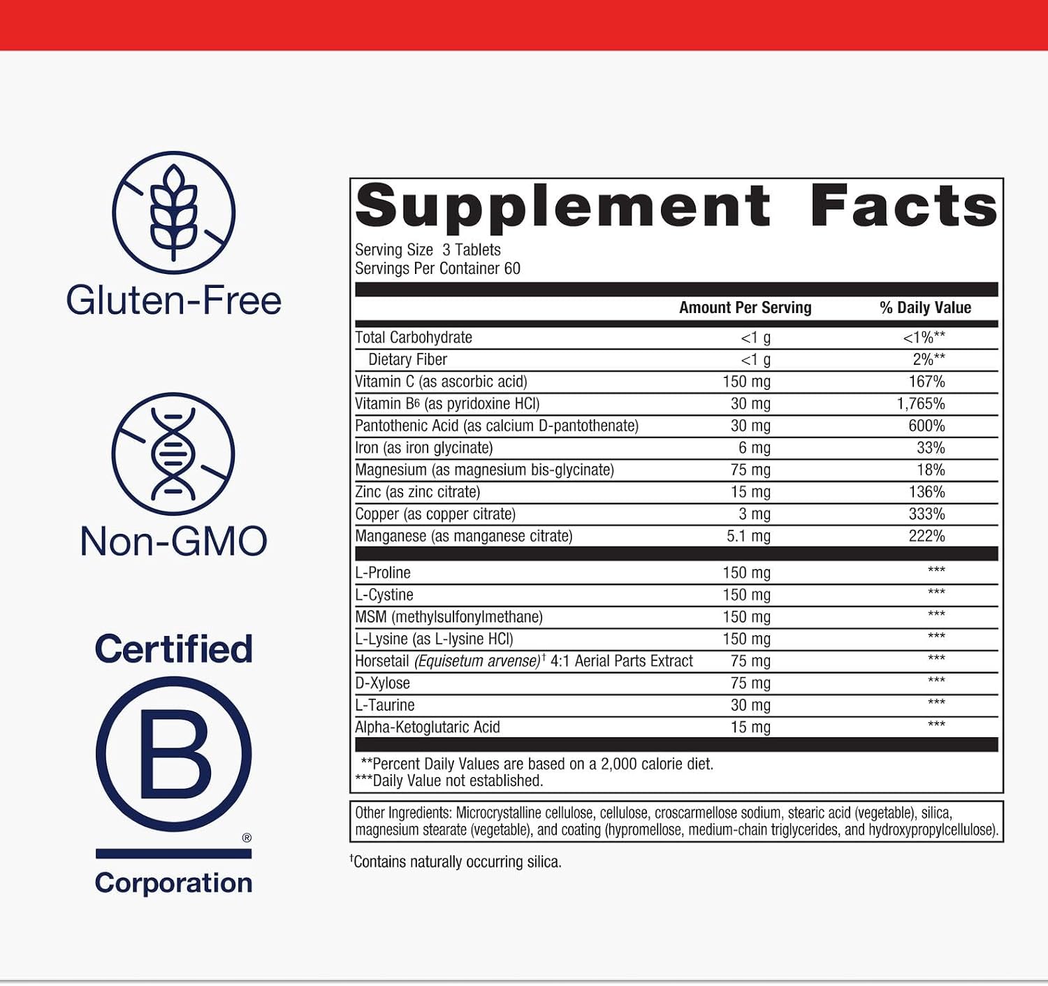 Metagenics Collagenics, Connective Tissue Support, 180 Tablets