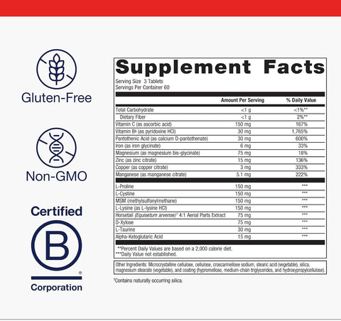 Metagenics Collagenics, Connective Tissue Support, 180 Tablets