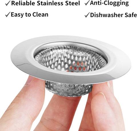 Ohtomber 2PCS 2.79" Stainless Steel Bathtub Drain Strainer Hair Catcher