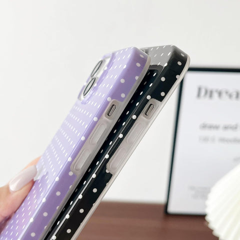 Yeddabox for iPhone 14 Plus Case Cute Polka Dot Phone Case Soft TPU Slim Shockproof Phone Cover for Women Girls, Black
