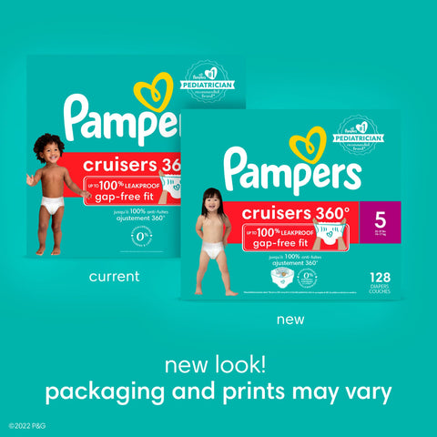 Pampers Cruisers 360 Diapers - Size 4, 116 Count, Pull-On Disposable Baby Diapers, Gap-Free Fit