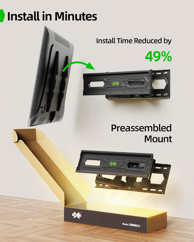 USX MOUNT TV Wall Mount for 32-74 inch Flat Screen/LED/4K up to 110lbs, Full Motion TV Mount Bracket with Swivel & Tilt Articulating Dual Arms, Max VESA 400x400mm, Fits 12/16" Wood Studs