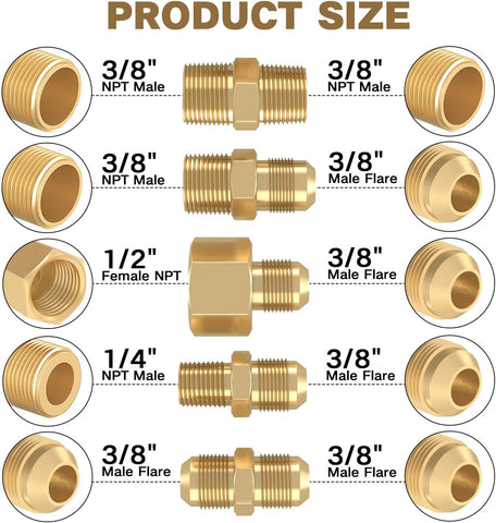 Upgraded 18 Feet High Pressure Braided Propane Hose Extension with Conversion Coupling 3/8" Flare to 1/2" Female NPT, 1/4" Male NPT, 3/8" Male Flare for BBQ Grill, Fire Pit, Heater