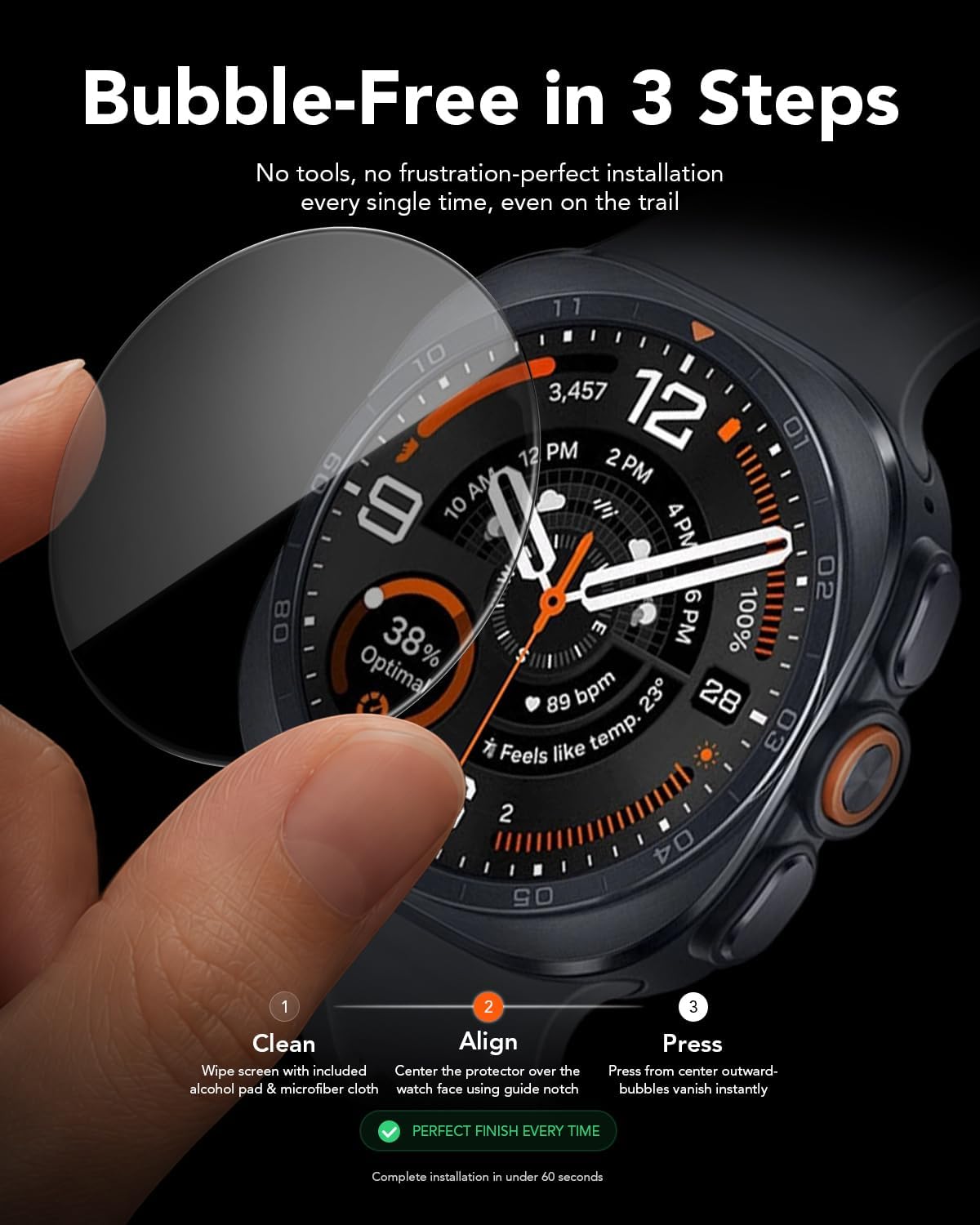 SPGUARD 4 Pack for Samsung Galaxy Watch Ultra 2 47mm Screen Protector