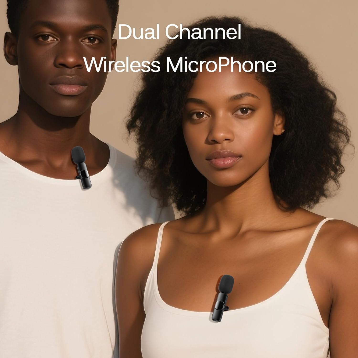 Professional Wireless Lavalier Lapel Microphone for iPhone, iPad, Mini Video Recording Mic for Interview Video Podcast Vlog YouTube & Livestream, Noise Reduction, Plug & Play (3-IN-1 All Devices)