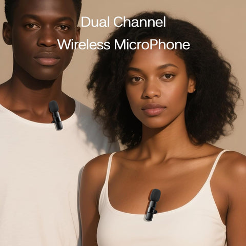 Professional Wireless Lavalier Lapel Microphone for iPhone, iPad, Mini Video Recording Mic for Interview Video Podcast Vlog YouTube & Livestream, Noise Reduction, Plug & Play (3-IN-1 All Devices)